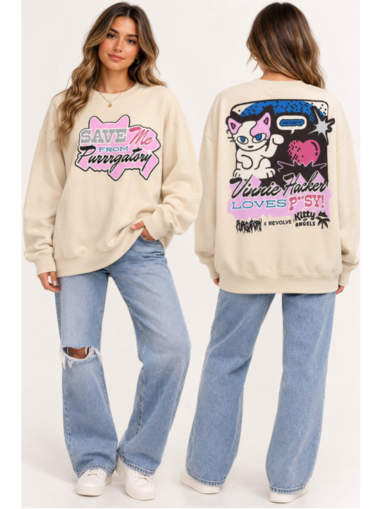 RVLV Tops - NWT REVOLVE x Kitty of Angels Vinnie Hacker Graphic Sweatshirt M